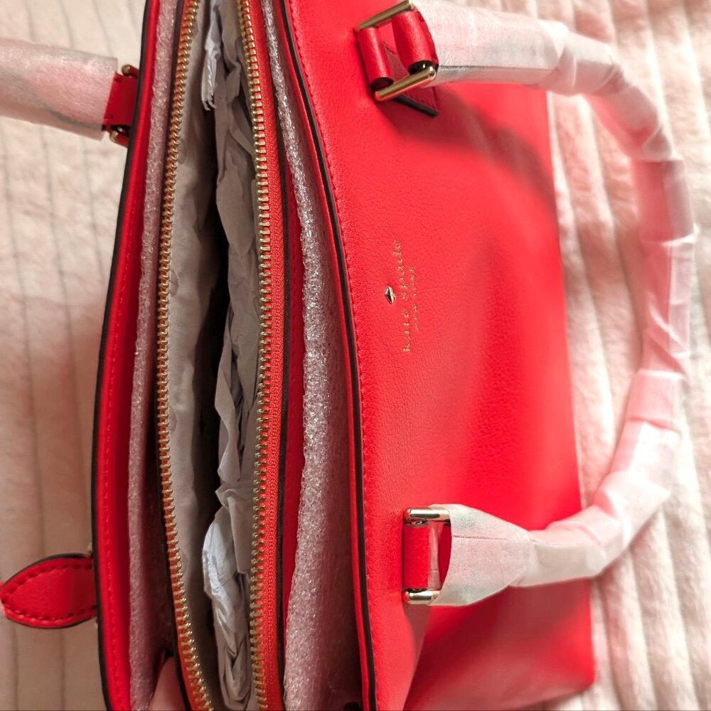 Purse, NWT Kate Spade Small Mariella, Red-Orange Geranium - Picture 2 of 4